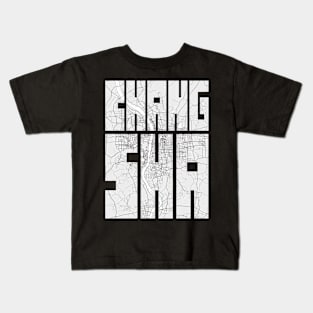 Changsha, China City Map Typography - Light Kids T-Shirt